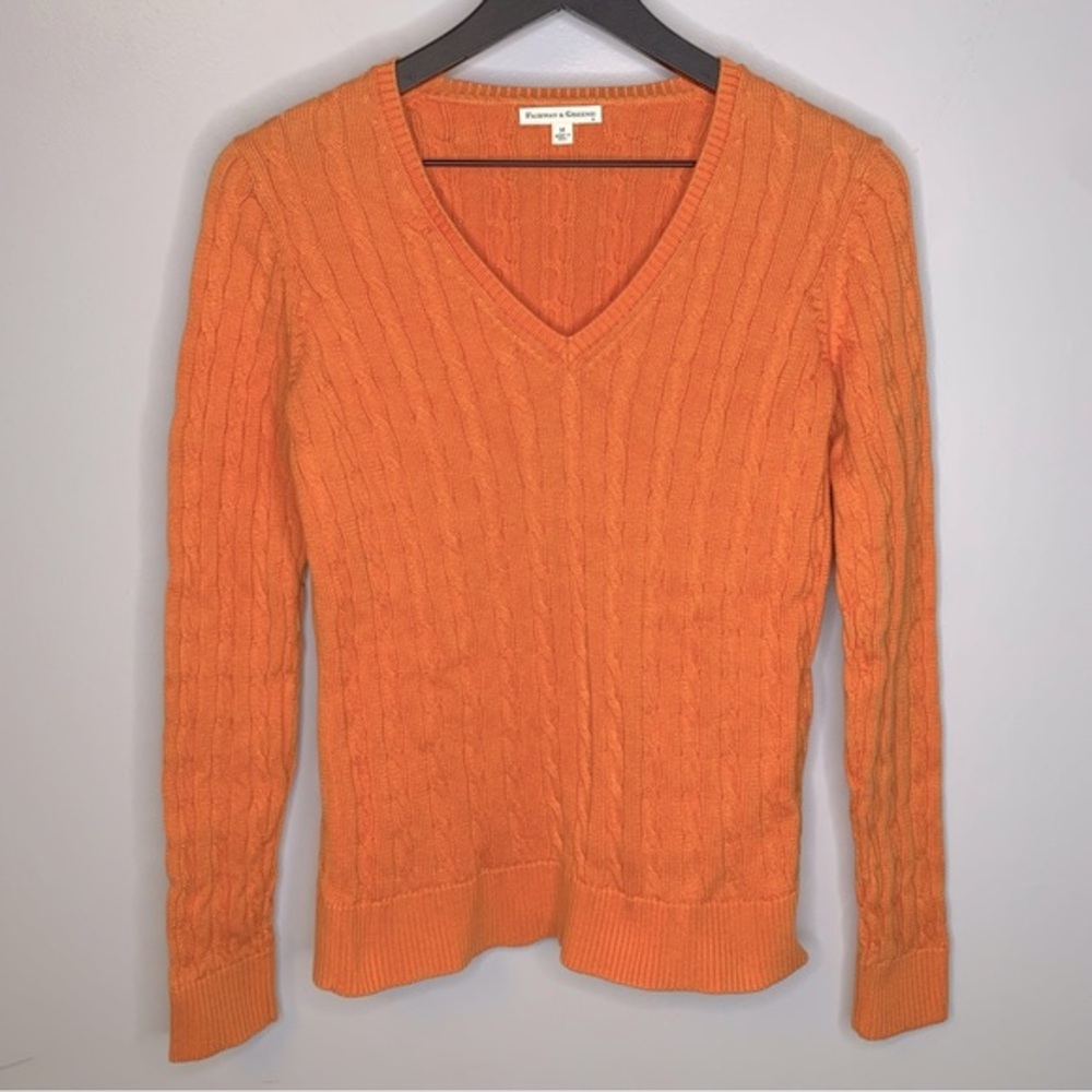 Fairway & Greene‎ Perry Cable V-Neck Sweater Size M